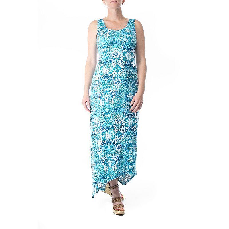 Womens Nina Leonard Printed High-Low Maxi Dress Product Image