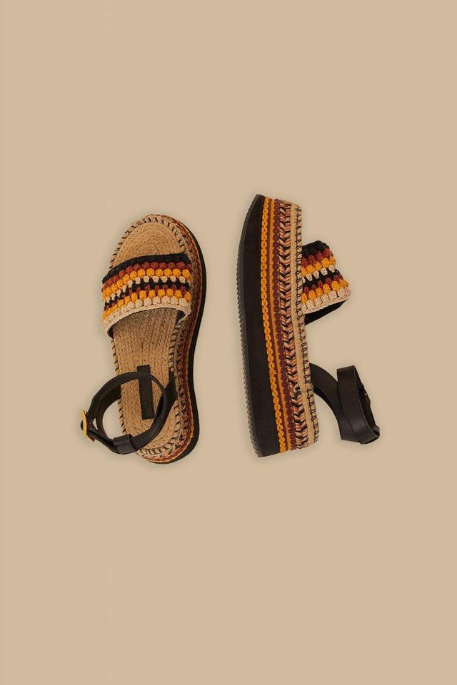 Rust Crochet Espadrille Flatform Product Image