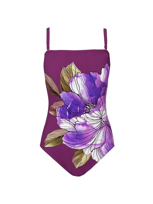 Womens Wild Flower Bandeau One-Piece Swimsuit Product Image