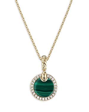 Womens Petite DY Elements Pendant Necklace in 18K Yellow Gold with Pav Diamonds Product Image