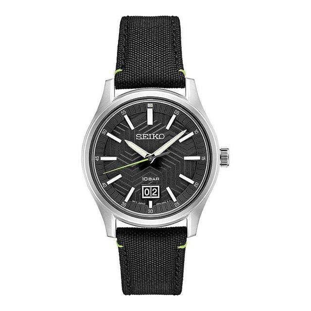 Seiko Mens Essentials Black Nylon Strap Watch 40mm Product Image