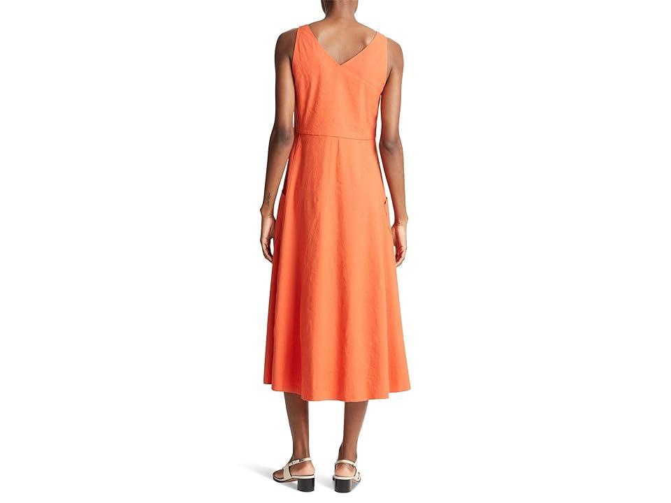 Womens Sleeveless Linen-Blend Midi-Dress Product Image