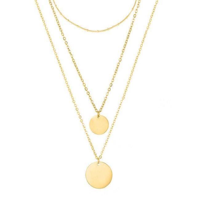 Disc Pendant Layered Alloy Choker Product Image