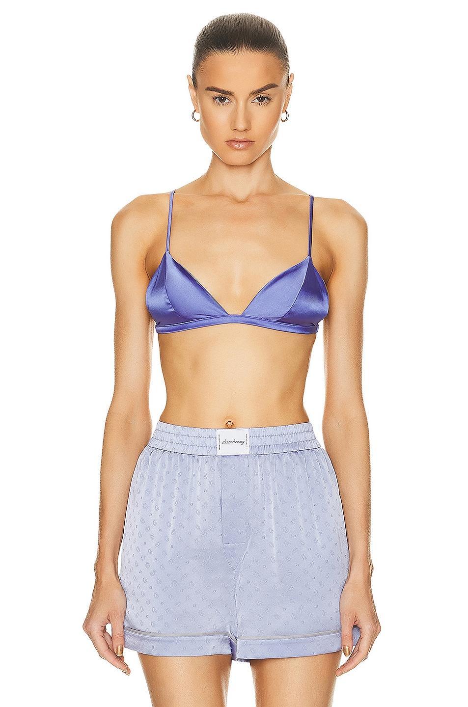 fleur du mal Luxe Triangle Bra in White. Product Image