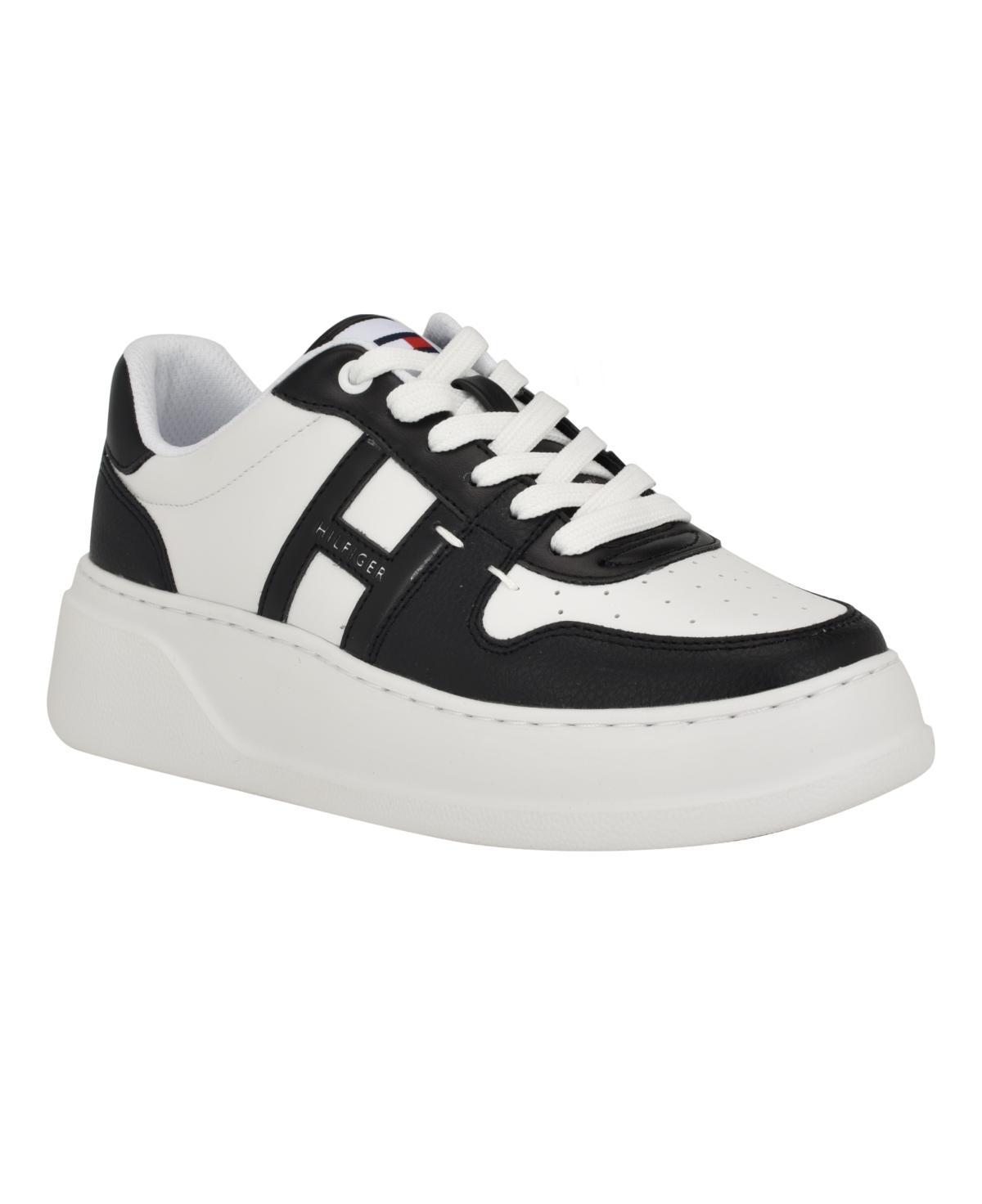 Tommy Hilfiger Womens Giahn Lace Up Fashion Sneakers - White Product Image