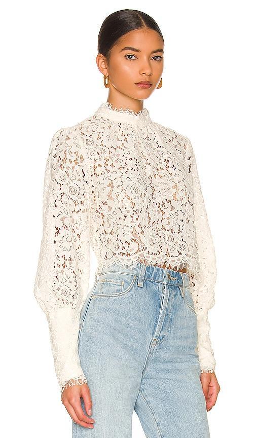 Bardot Georgia Lace Top in Ivory. - size 8 (also in 10, 12, 2, 4, 6) Product Image