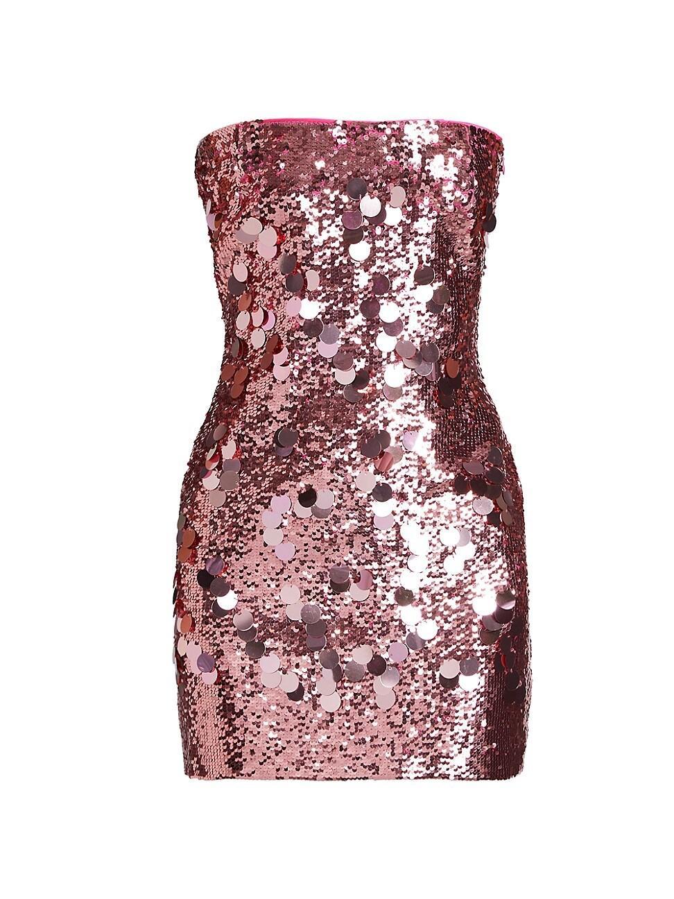 Womens Sequined Strapless Tube Minidress Product Image