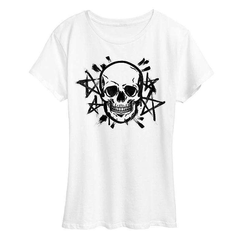 Womens Skull And Stars Graphic Tee Product Image