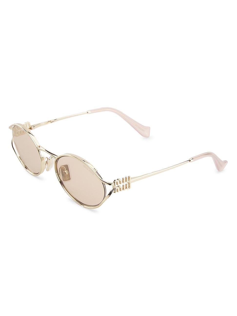 Womens 54MM Metal Round Sunglasses Product Image