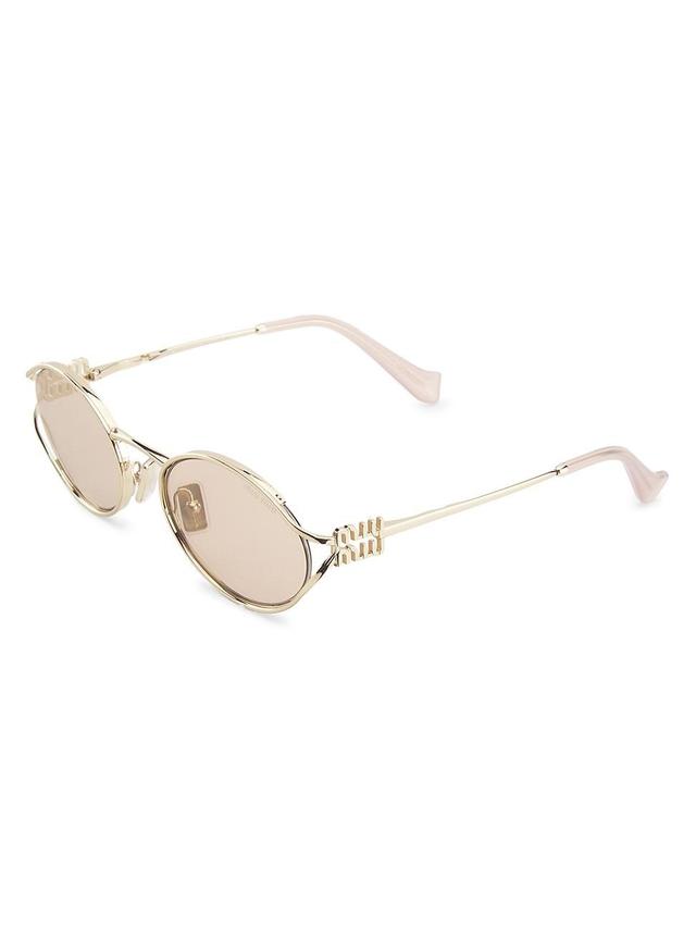 Womens 54MM Metal Round Sunglasses Product Image