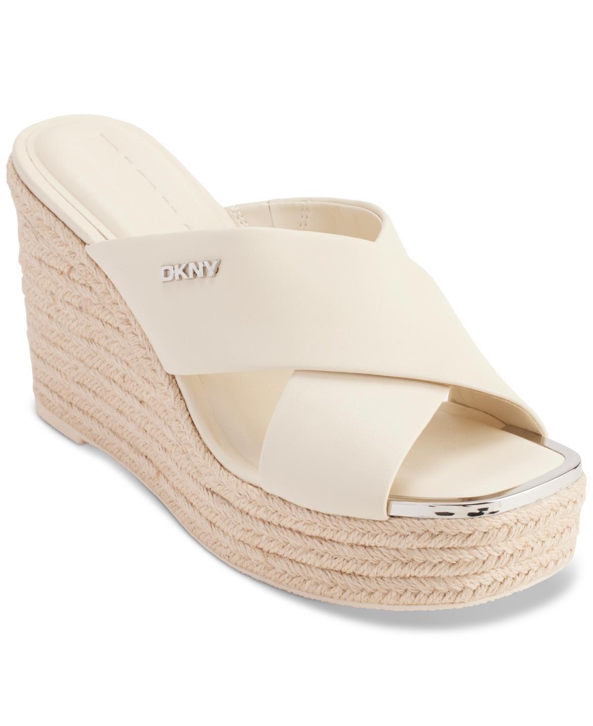 Dkny Womens Maryn Crossband Espadrille Platform Wedge Sandals Product Image