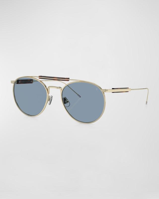 Mens Titanium Round Sunglasses Product Image