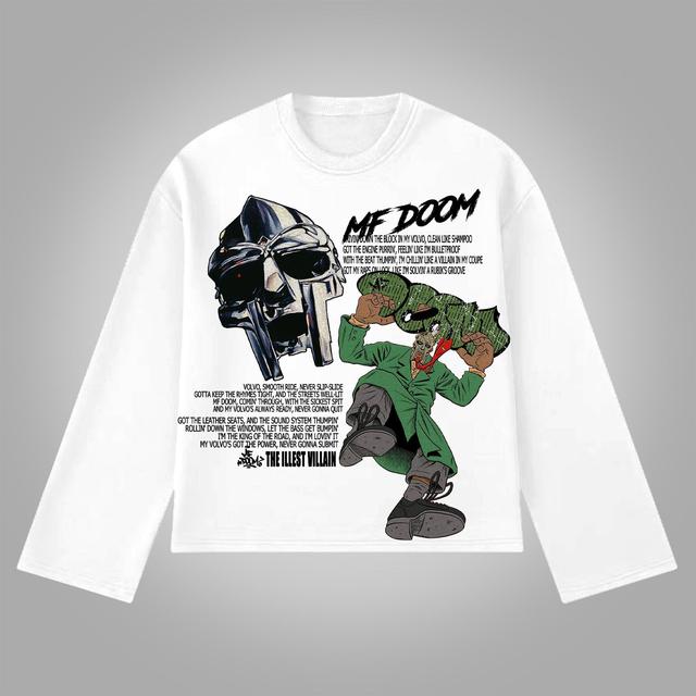 Sopula Vintage The Illest Villain Mf Doom Graphic Print Cotton Long Sleeve T-Shirt Product Image