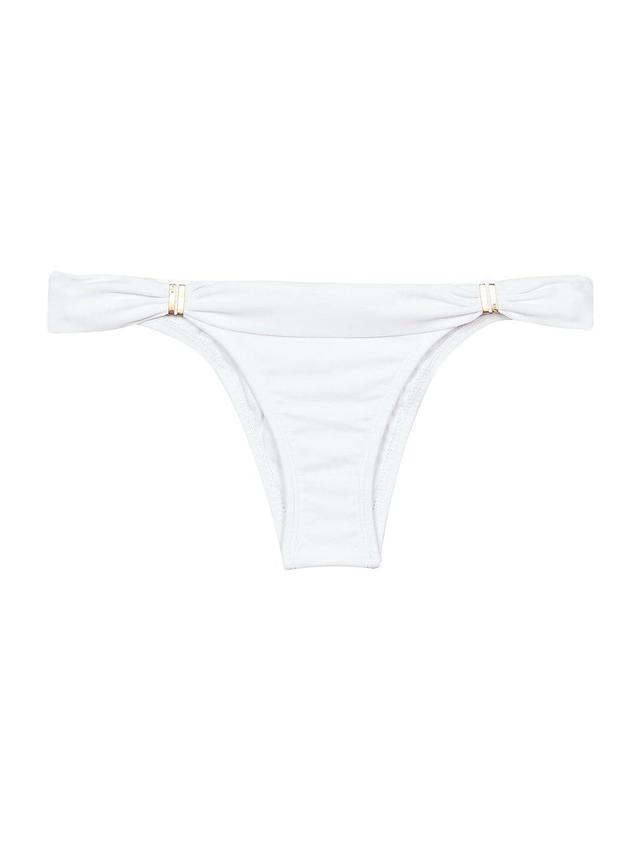 Bia Solid Swim Bikini Bottom, White Product Image