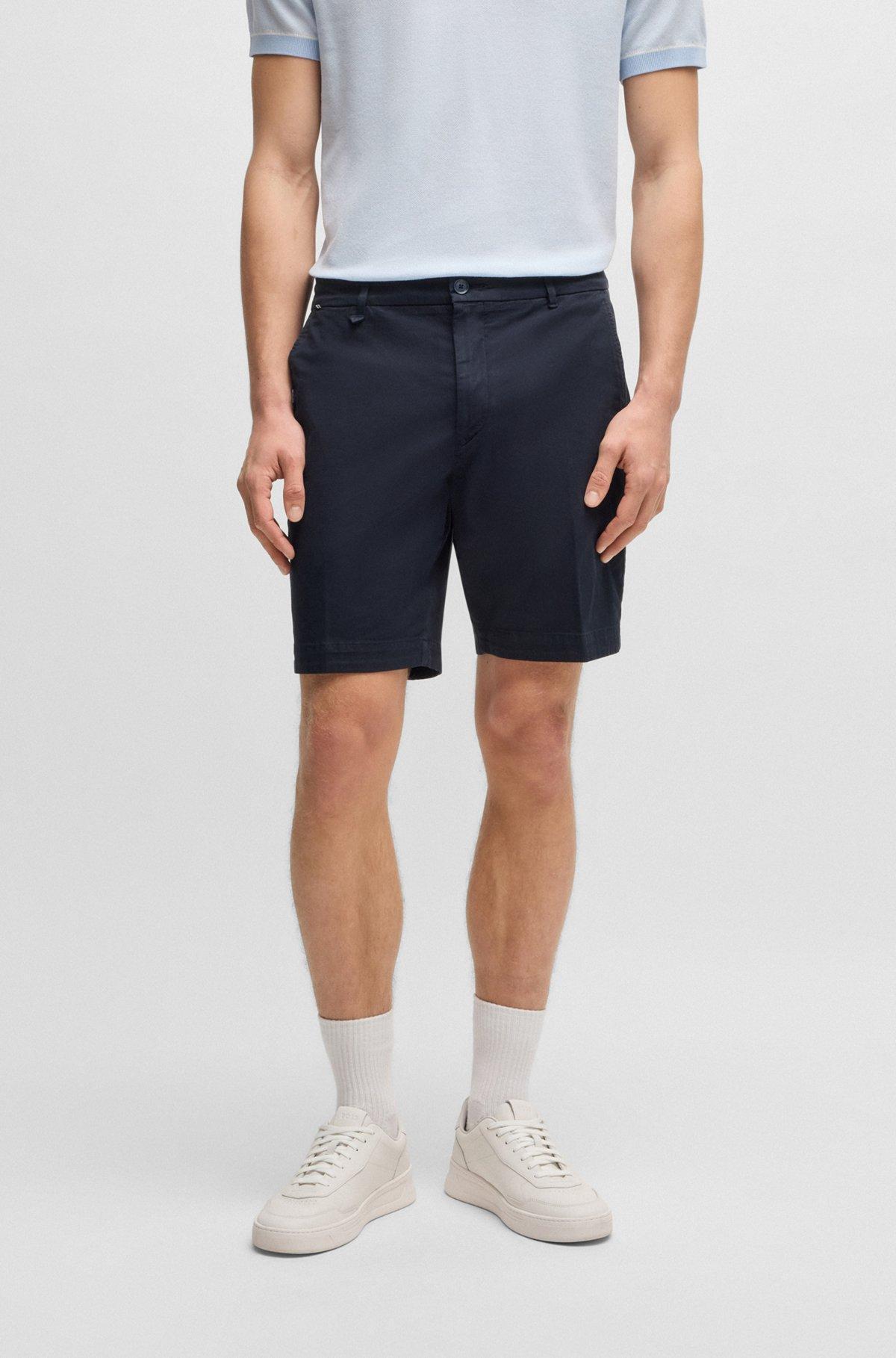 Slim-fit shorts in stretch-cotton twill Product Image