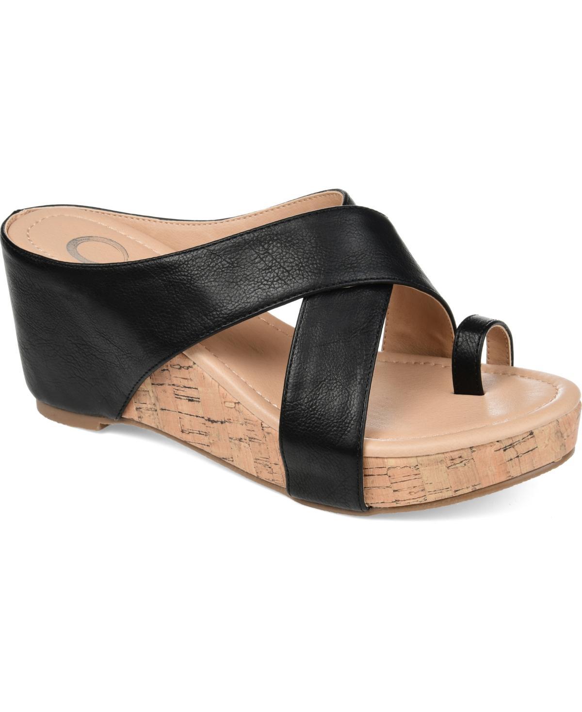 Journee Collection Rayna Womens Wedge Sandals Brown Product Image