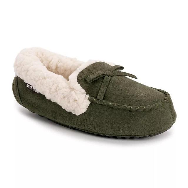 MUK LUKS Jaylah Womens Moccasin Slippers Green Product Image