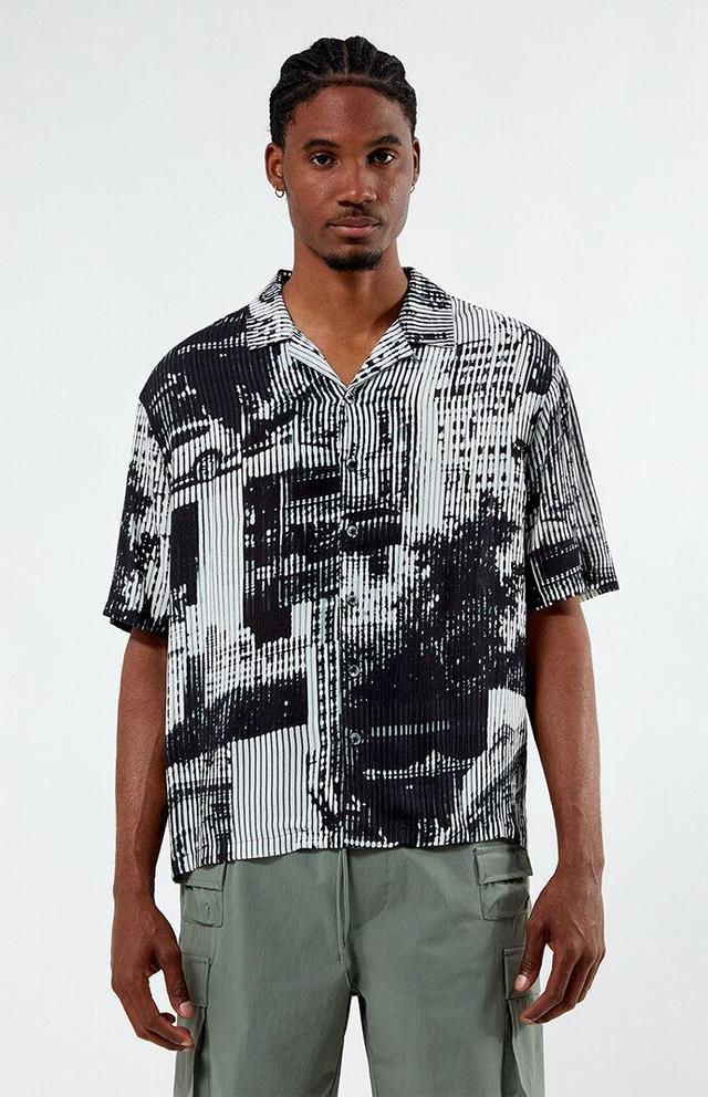 Men's Static Photo Camp Shirt in Black/White - Product Image