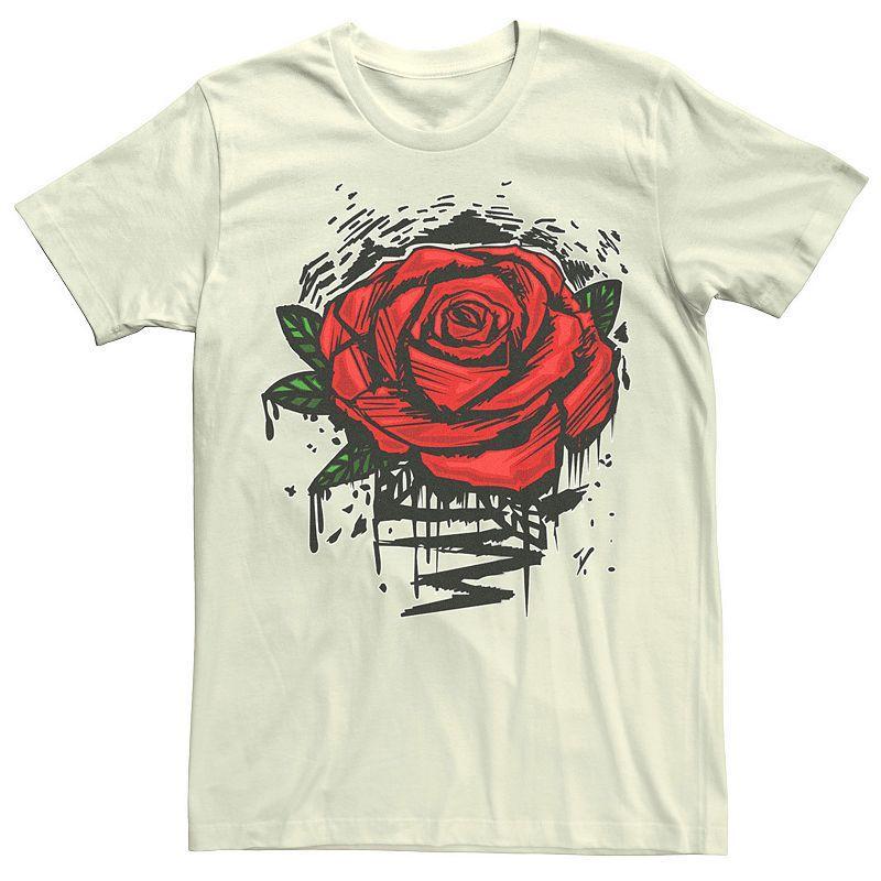 Mens Rugged Rose Drip Graphic Tee Athletic Grey Product Image