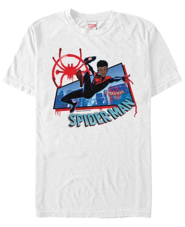 Marvel Mens Spider-Man Into The Spiderverse City Miles Web Action Short Sleeve T-Shirt Product Image