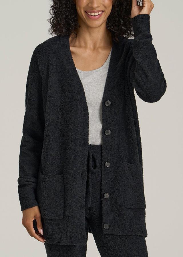 Chenille Cardigan for Tall Women in Black Product Image