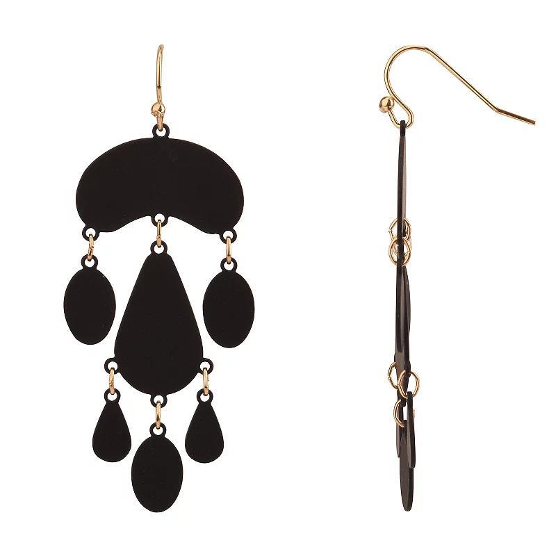 Womens Chandelier Earrings, Black Product Image