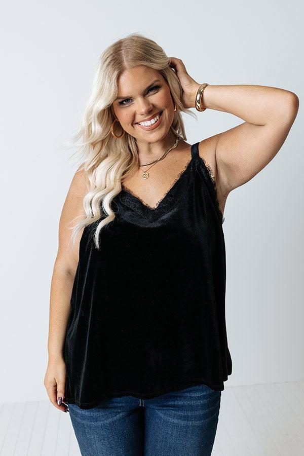 Best View Velvet Top In Black Curves Product Image