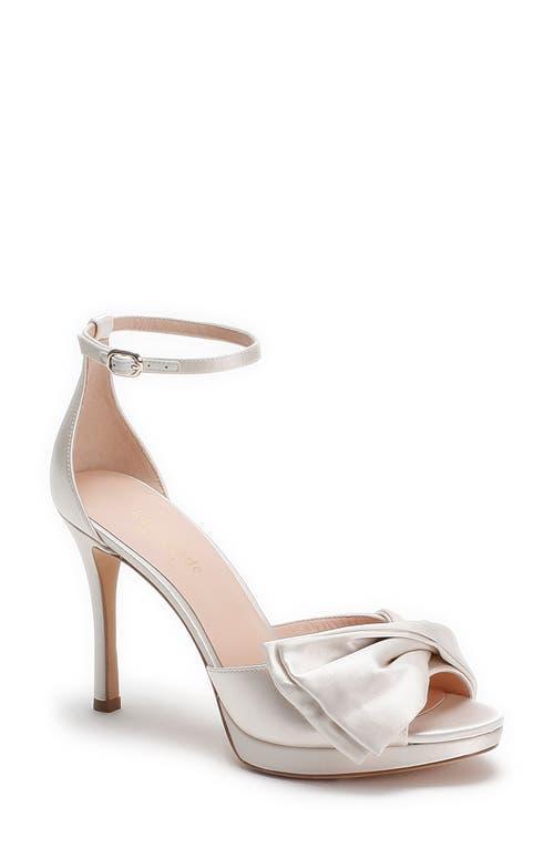 Womens Bridal Bow Satin Platform Sandals Product Image