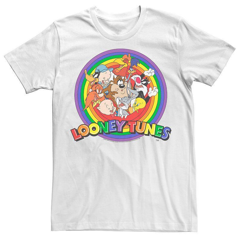 Adult Looney Tunes Pride Group Shot Rainbow Logo Tee, Mens Product Image