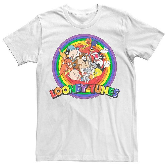 Adult Looney Tunes Pride Group Shot Rainbow Logo Tee, Mens Product Image