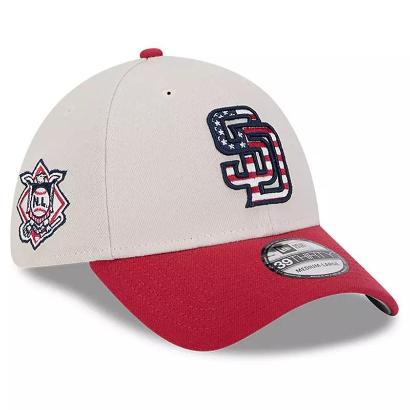 New Era Mens Red San Diego Padres 2024 Fourth of July 39THIRTY Flex Hat Product Image