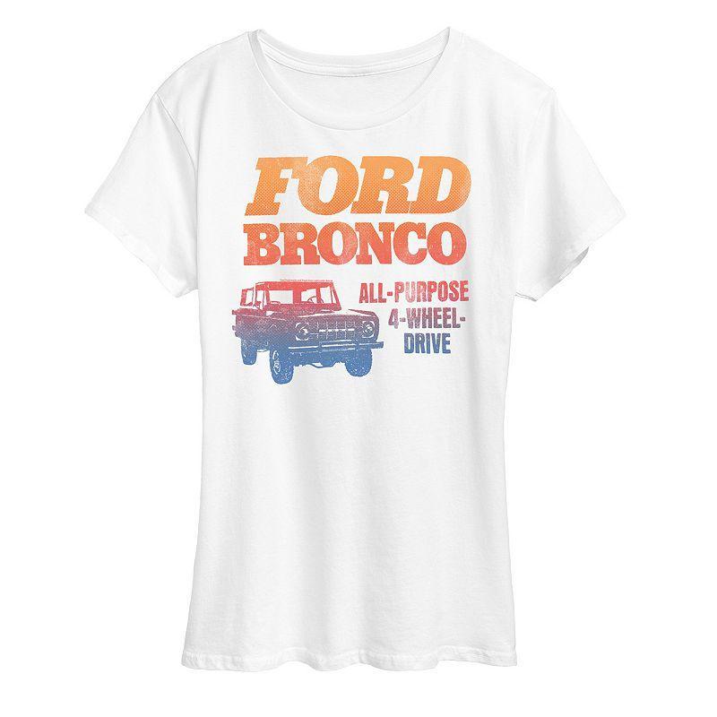 Womens Ford Bronco 4Wheel Graphic Tee Heather Grey Product Image