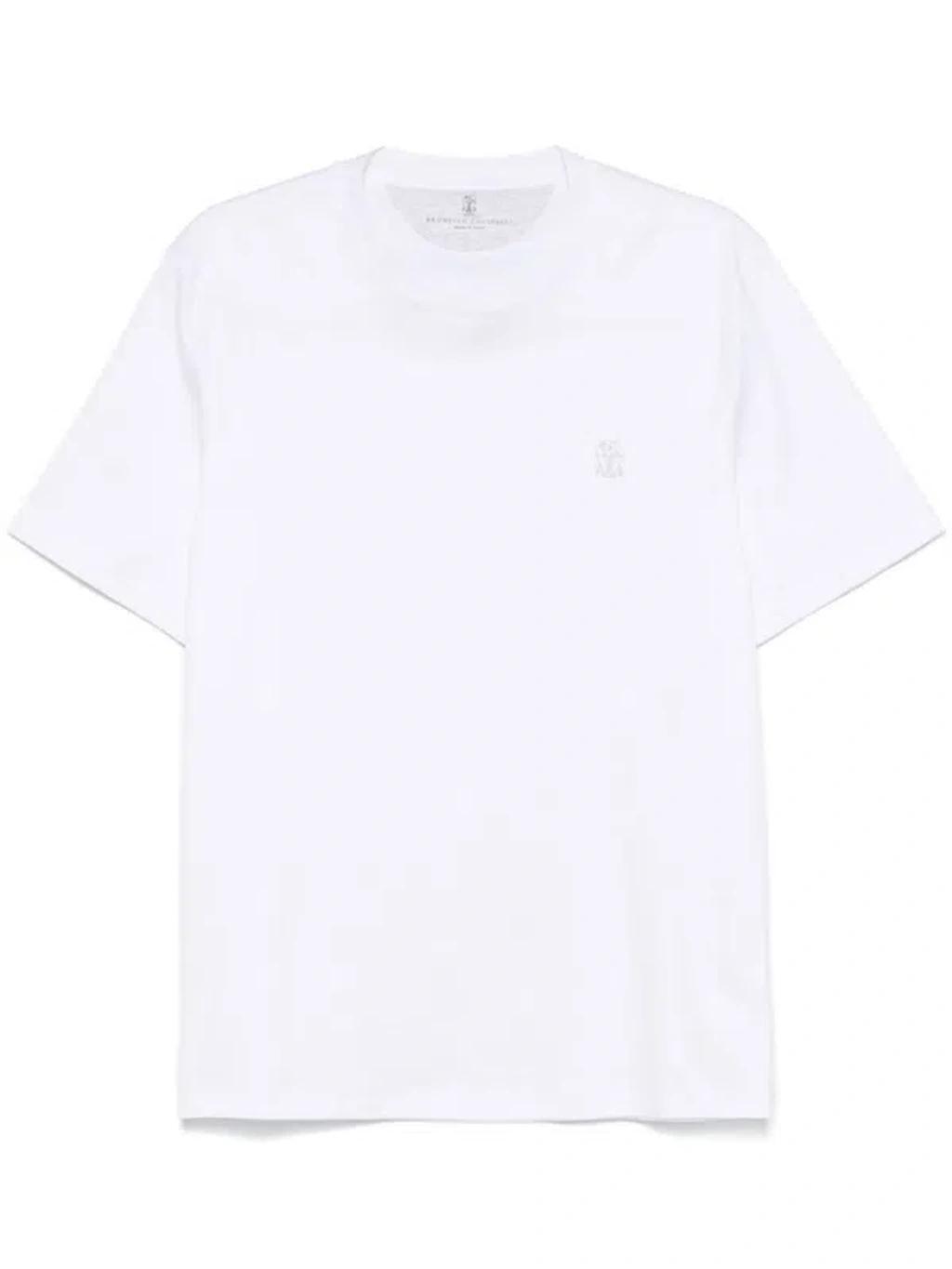 BRUNELLO CUCINELLI Logo-print T-shirt In White Product Image