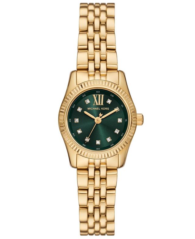 Michael Kors Womens Lexington Three-Hand Gold-Tone Crystal Dial Stainless Steel Bracelet Watch Product Image