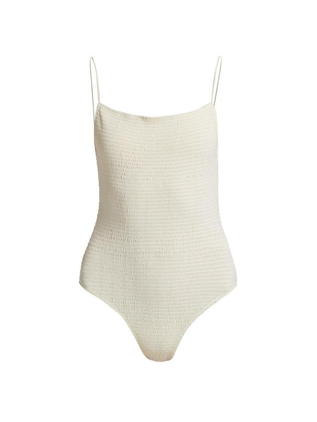 Womens Smocked One-Piece Swimsuit Product Image