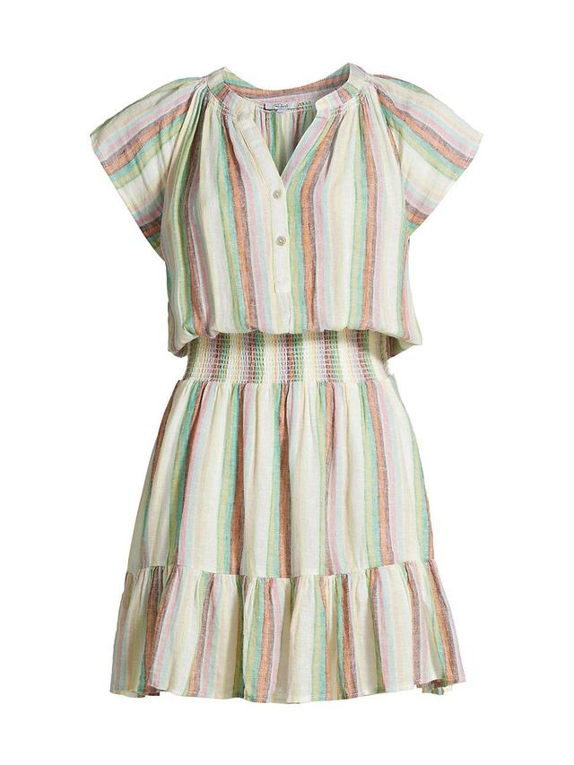 Womens Augustine Stripe Linen-Blend Minidress Product Image