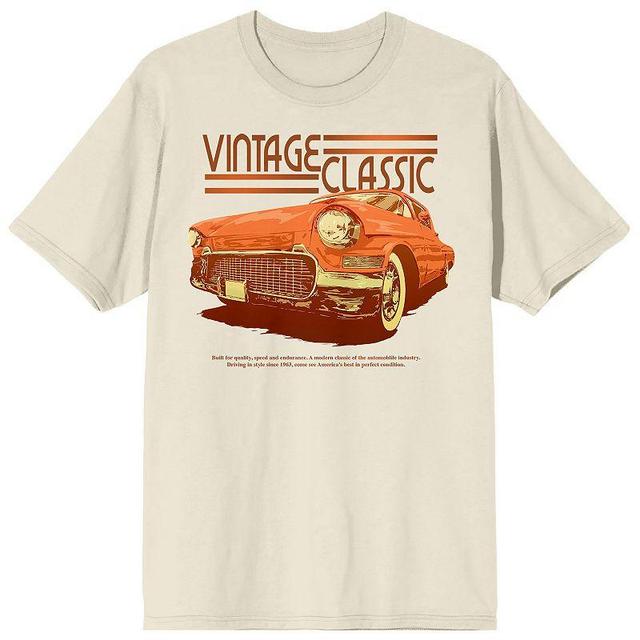 Mens Car Fanatic Orange Vintage Car Tee Product Image