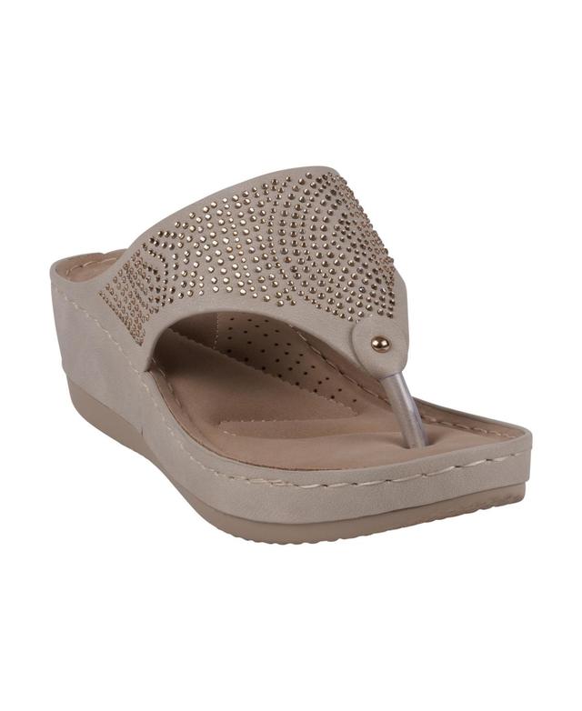 Gc Shoes Womens Wagner Embellished Thong Wedge Sandals Product Image