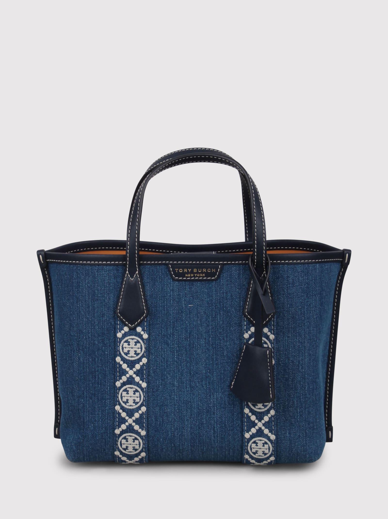 Logo Patch Denim Tote Bag In Denim Multi Product Image