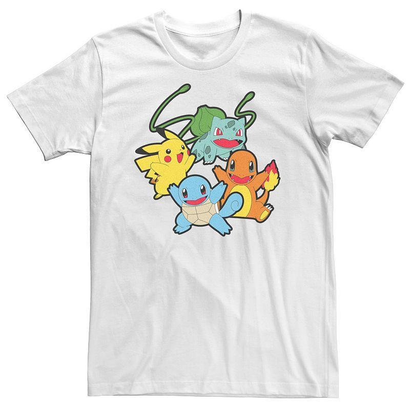 Big & Tall Pokemon Classic Starter Group Graphic Tee, Mens Product Image