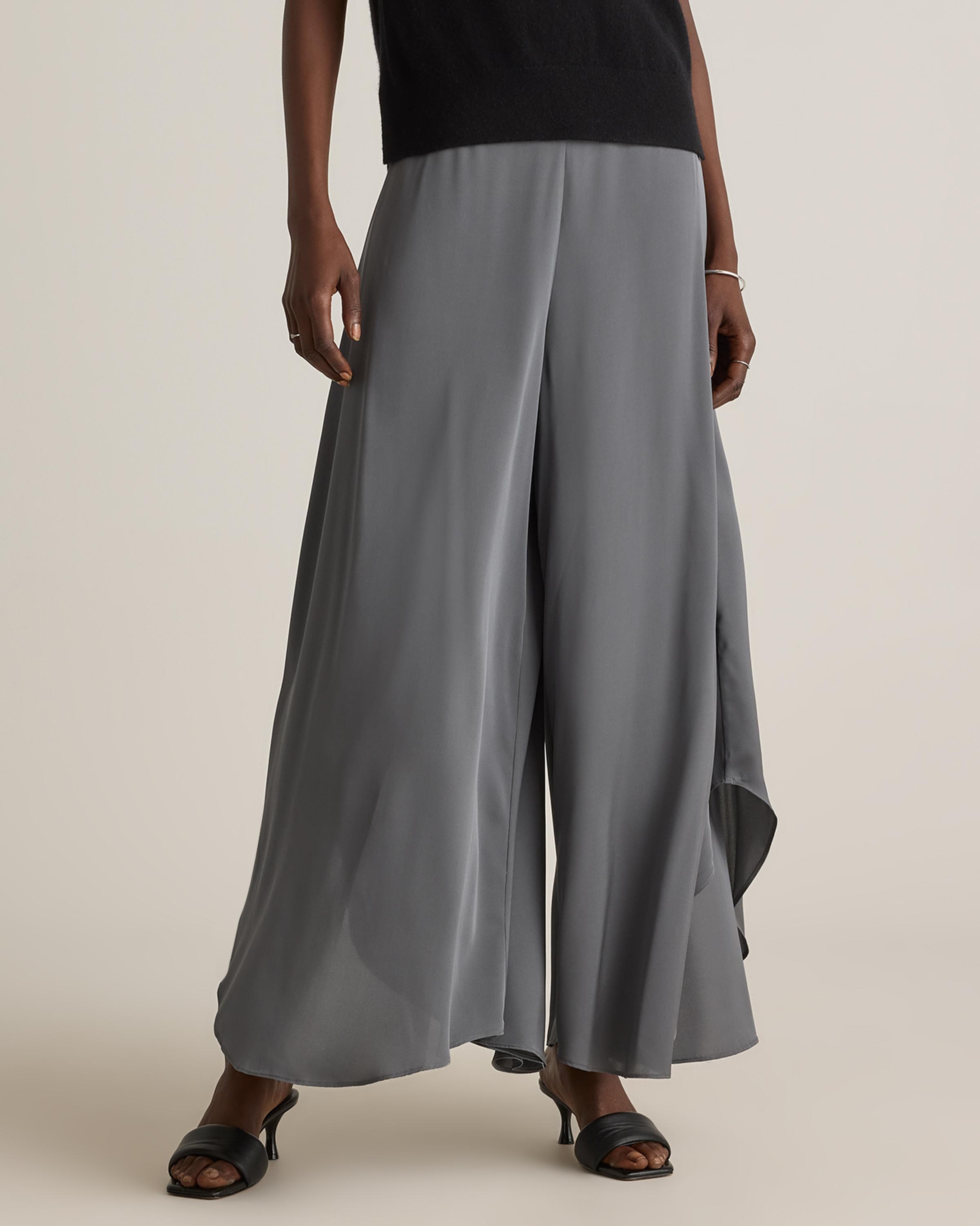 Washable Stretch Silk Palazzo Pants Product Image