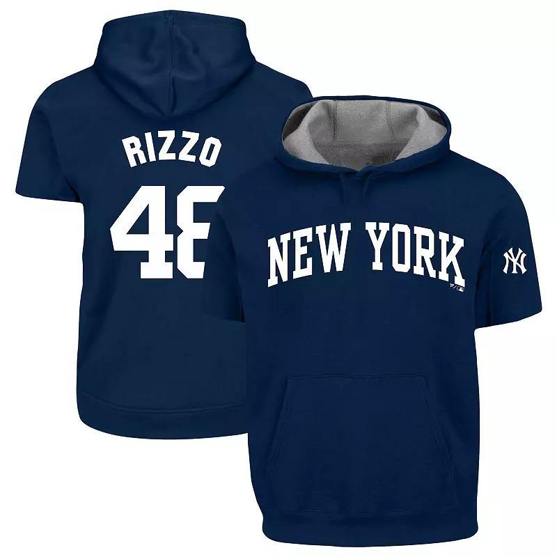 Mens Profile Anthony Rizzo New York Yankees Big & Tall Fleece Short Sleeve Hoodie Blue Product Image