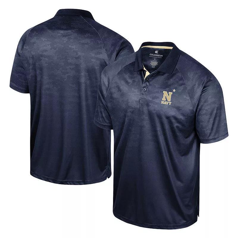 Mens Colosseum Navy Navy Midshipmen Honeycomb Raglan Polo Product Image