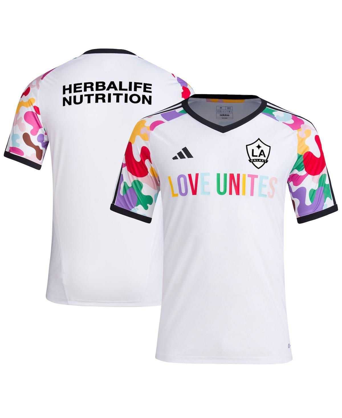 Mens adidas White La Galaxy 2023 Pride Pre-Match Top - White Product Image