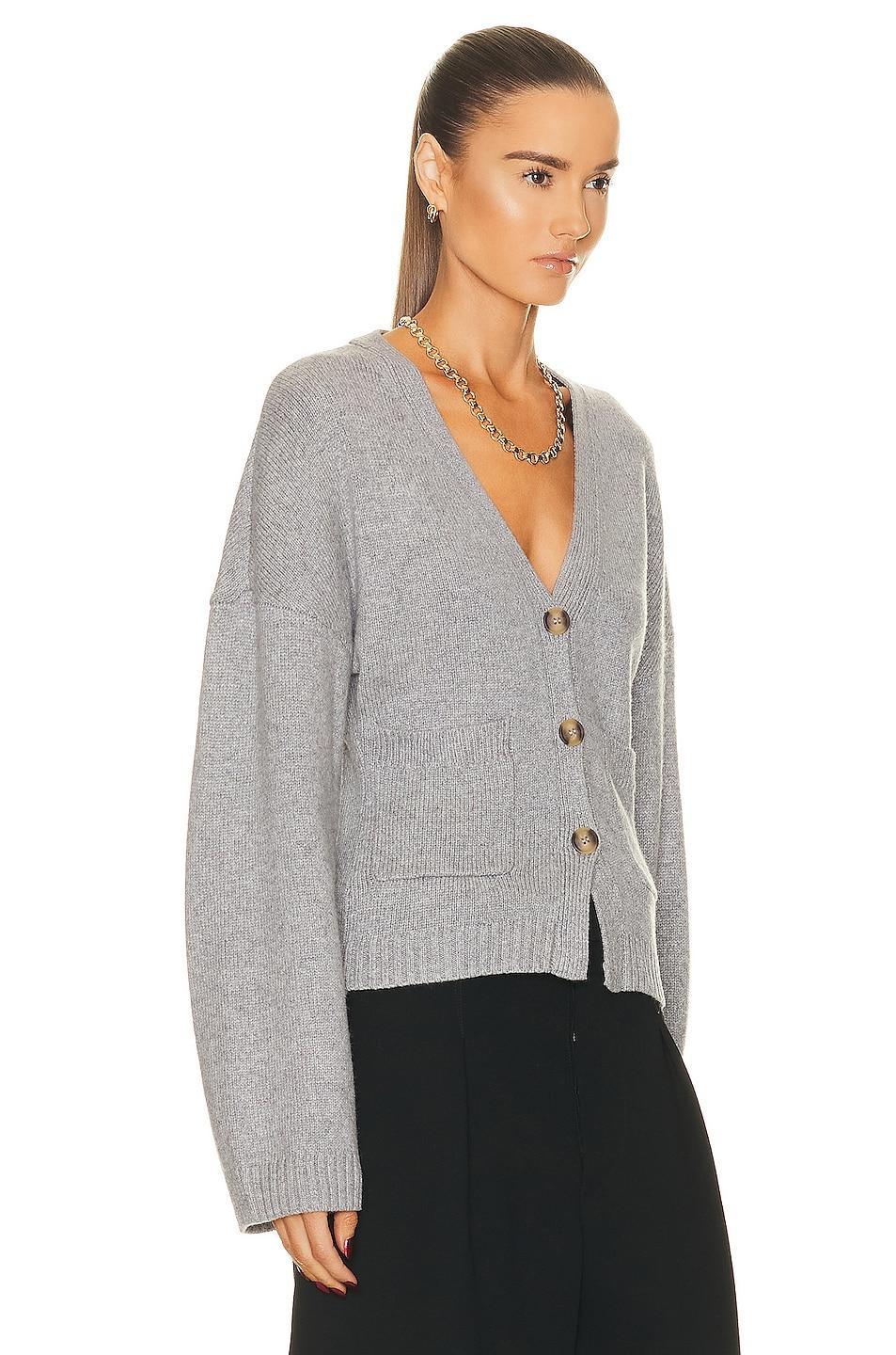 Helsa Sanna Cardigan in Heather Grey - Grey. Size M (also in L, XL). Product Image