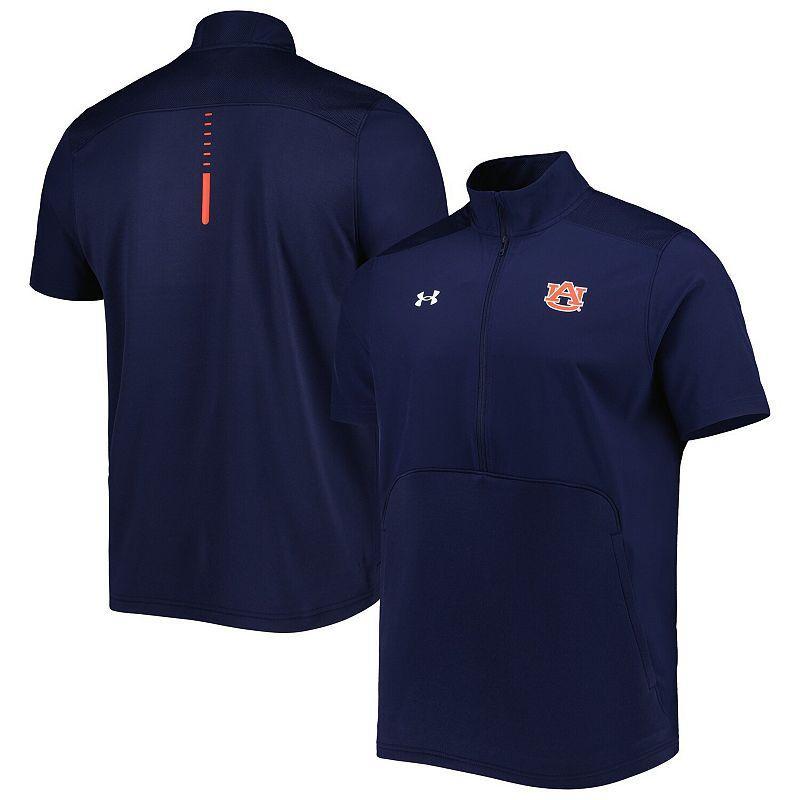 Mens Under Armour Auburn Tigers Motivate 2.0 Half-Zip Jacket Blue Product Image