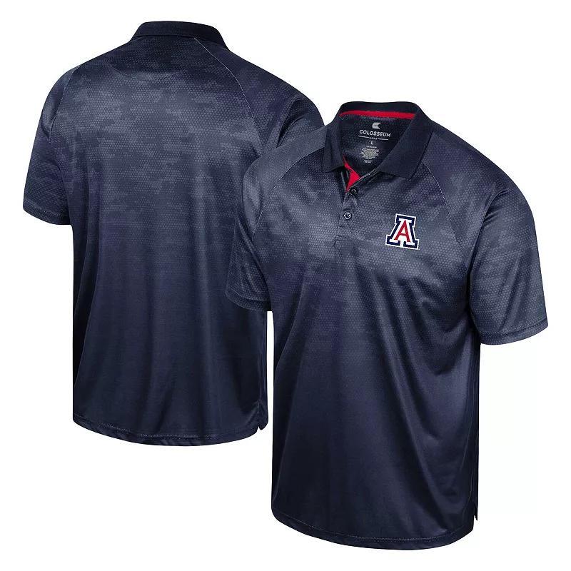 Mens Colosseum Arizona Wildcats Honeycomb Raglan Polo Blue Product Image