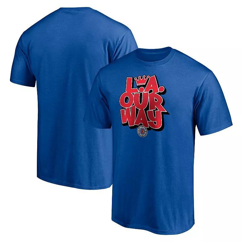 Mens Fanatics Branded Royal LA Clippers Post Up Hometown Collection T-Shirt Product Image