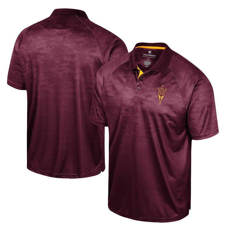 Mens Colosseum Maroon Arizona State Sun Devils Honeycomb Raglan Polo Shirt Product Image