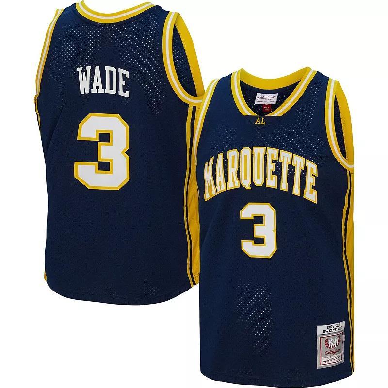 Mens Mitchell & Ness Dwyane Wade Navy Marquette Golden Eagles Player Swingman Jersey Mrq Blue Product Image